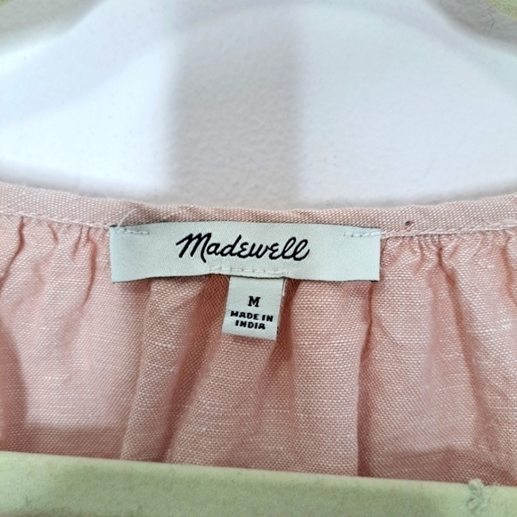 Madewell linen blend lorelei mini dress pink medium NWOT - Picture 7 of 10